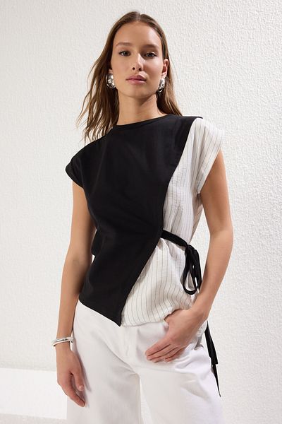 Trendyol Collection Черна*001 Плетена блуза TWOSS25BZ00094