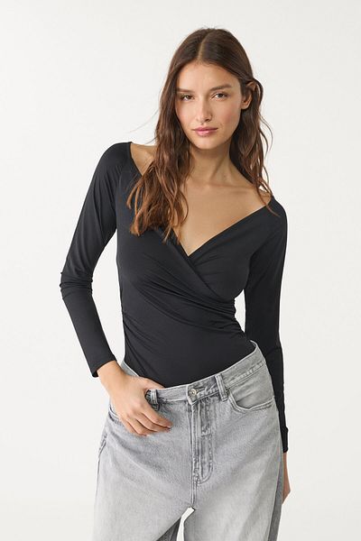 Stradivarius Gathered crossover bodysuit