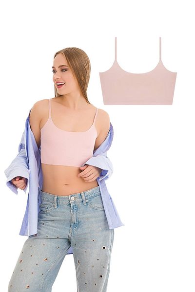 Newlilla 777 Women's Laser Cut Crop Bustier with Adjustable Thin Straps