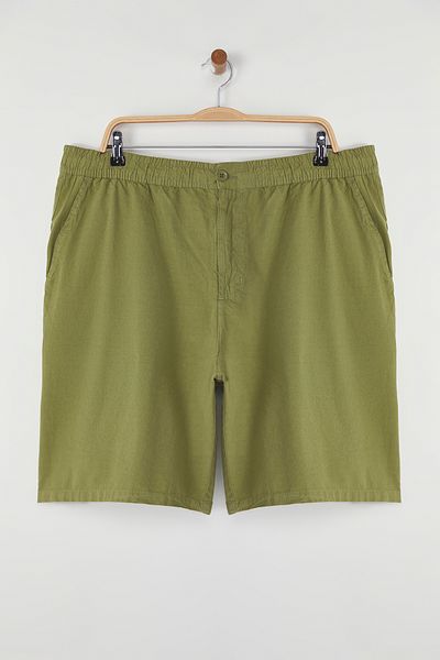 Trendyol Collection Lockere Passform, gebundene, übergroße Shorts mit Spurkragen TMNSS25AP00007