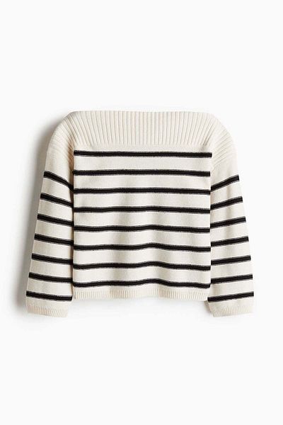 H&M Purl-knit boat-neck jumper