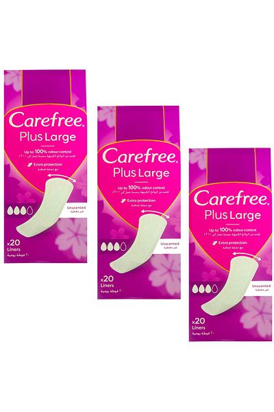 Carefree Plus Large Daily Pad 20 Pieces 3 Pieces