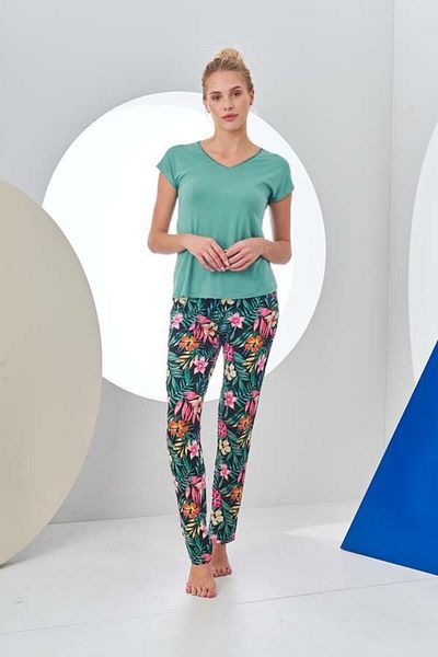 Pjs Pijama طقم بيجامة نسائي منقوش Pjs 24160