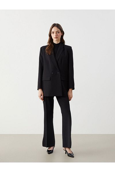 LC Waikiki Lcw Modest Black Women's Blazer Jacket