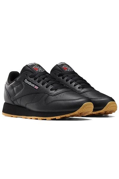 Reebok Gy0954 Model - Unisex čierne klasické kožené topánky na voľný čas, gumená podrážka
