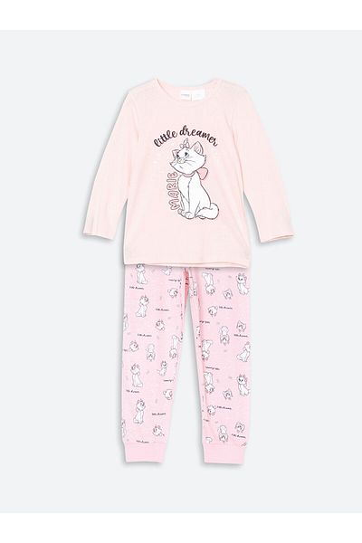 LC Waikiki Crew Neck Printed Girl's Pajama Set