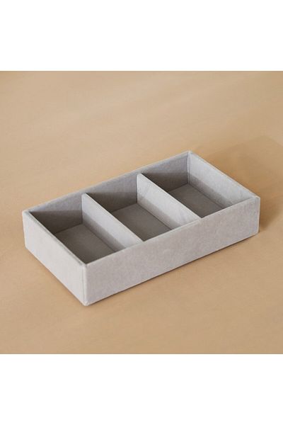 Home Box صينية مجوهرات مخملية مكونة من 3 أقسام
