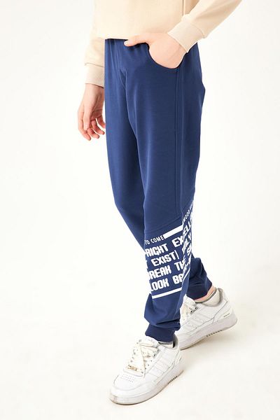 Perendi Never Look Print Detaliat Pantaloni de trening pentru băieți Indigo