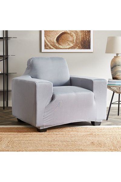 Home Box Squab Solid 1-Seater Sofa Cover