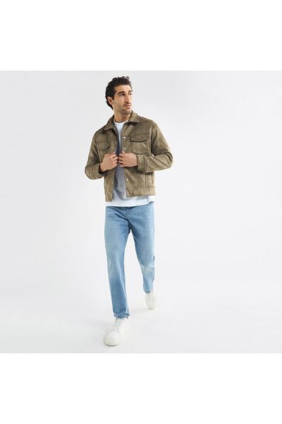 FAV Regular Fit Biker Jacket With Snap Button Closure