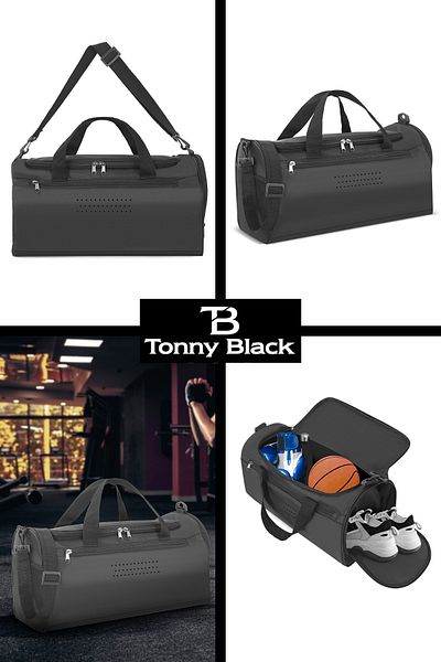 Tonny Black Pantofi de buzunar unisex - Geantă sport de călătorie cu volum mare cu compartimente