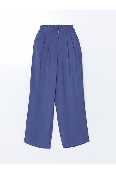 LC Waikiki Xside Navy Blue Elastic Waist Women's Trousers