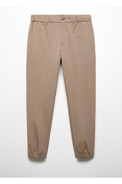 MANGO Woman Béžové pánské kalhoty 67140253