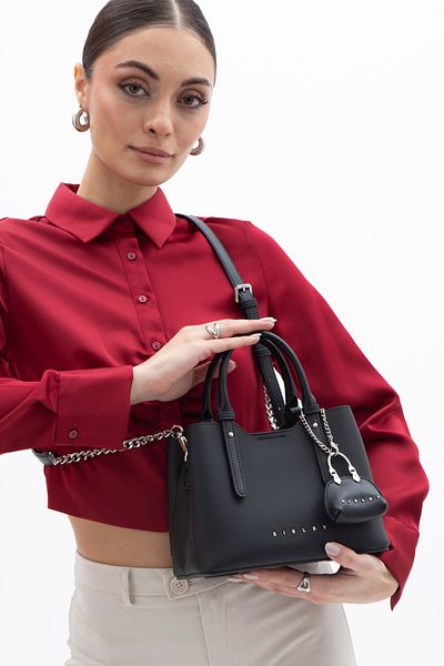 Sisley حقيبة يد نسائية سوداء SLY150