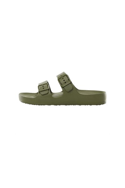 MANGO Woman Khaki chlapecké pantofle 67067694