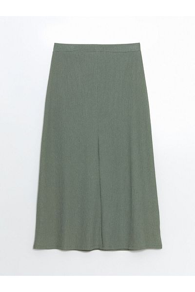LC Waikiki Fusta de damă LCW Grace verde cu talie elastică texturată