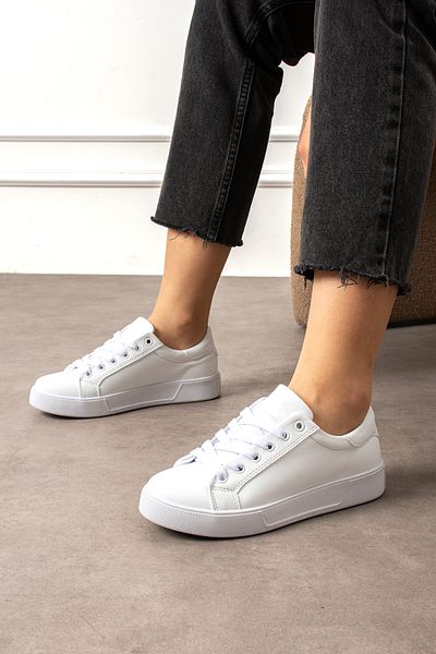 BOUIS Γυναικεία λευκά κορδόνια casual άνετη σόλα Άνετα μαλακά περπάτημα καθημερινά αθλητικά παπούτσια