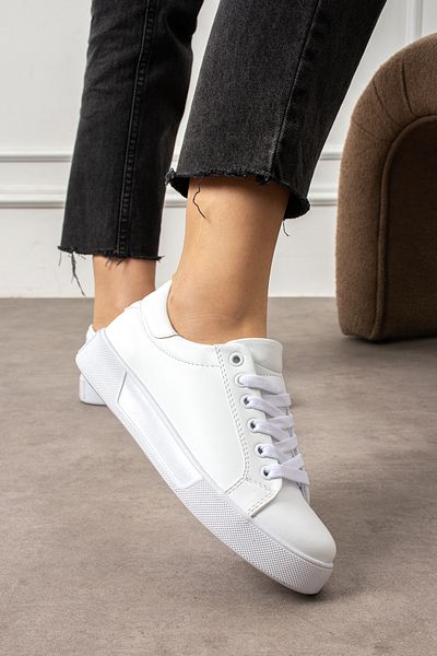BOUIS Γυναικεία λευκά κορδόνια casual άνετη σόλα Άνετα μαλακά περπάτημα καθημερινά αθλητικά παπούτσια