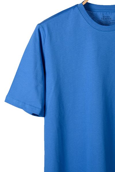VEAVEN Blue Breathable Fabric Oversize Fit Crew Neck T-Shirt