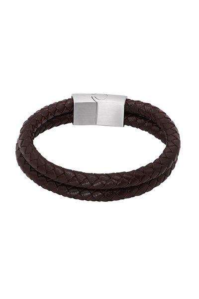 Heideman Lederarmband Herren Ignis Silberfarben Basic, Casual