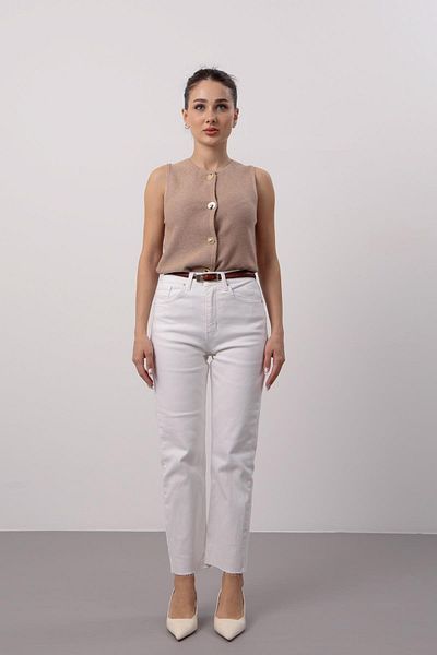 FACETTE Vestă de tricotaj fără mâneci, cu nasturi, pentru femei