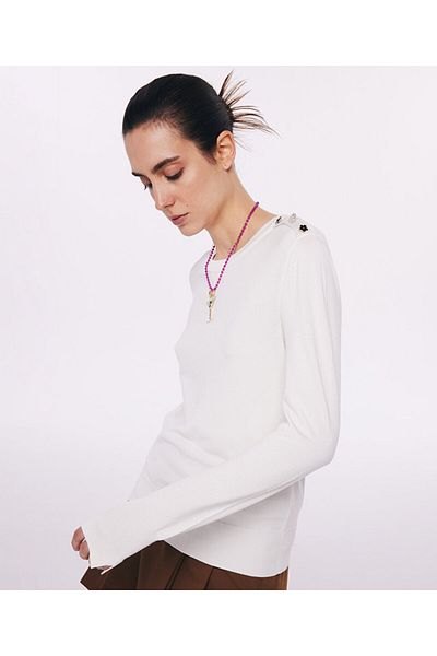 Twist White Knitwear Sweater