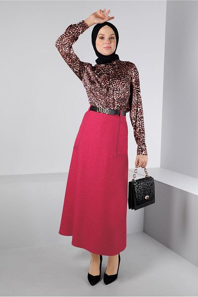 Alvina Bluză din satin cu model leopard 43410