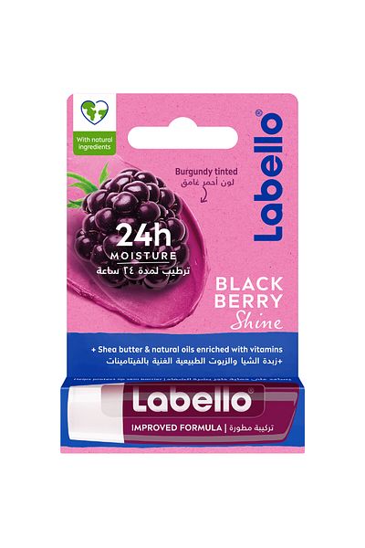 LABELLO Lip Care, Moisturizing Lip Balm, Blackberry Shine, 4.8g