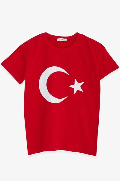 Nacar Turkish Flag Children's T-Shirt Red (10-12 Years)