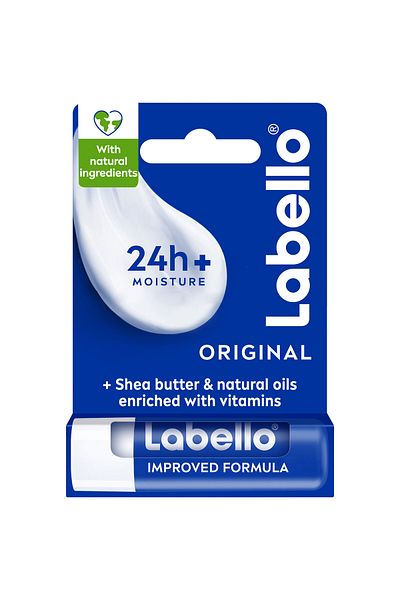LABELLO Lip Care, Moisturizing Lip Balm, Original with Shea Butter, 4.8g