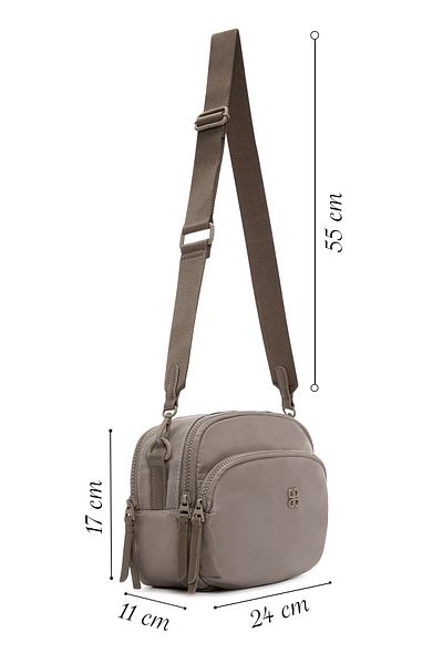 Derimod Women's Mink Long Strap Fabric Mini Crossbody Bag 25Sbd24276F