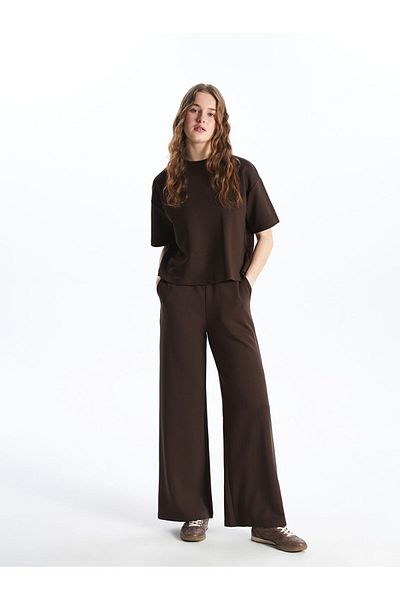 LC Waikiki Xside Brown Women's Sweatpants with Elastic Waist