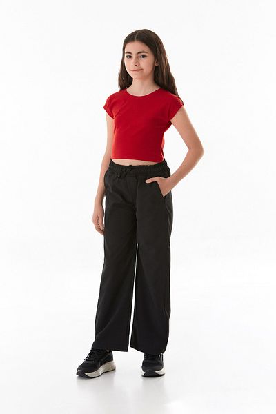 Fulla Moda Pantaloni pentru fete din țesătură parașută cu cravată în talie