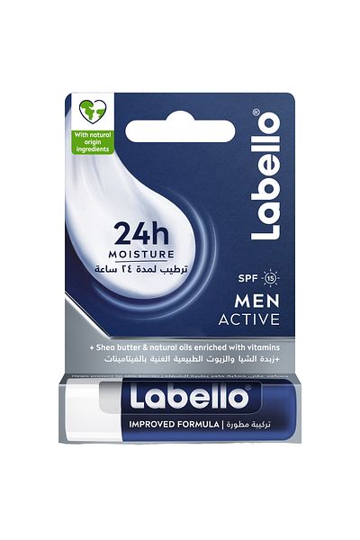 LABELLO Lip Care, Moisturizing Lip Balm, Men Active, 4.8g