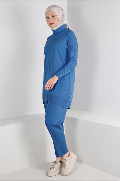 Alvina FISHER COLLAR BASIC DOUBLE PANT Tricot Costum 43216