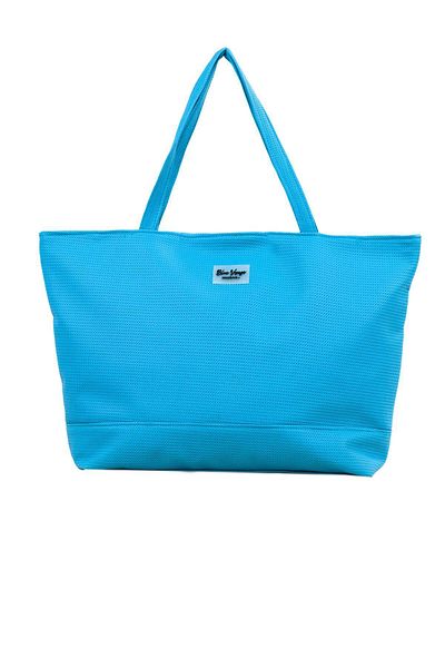 C&City Blue Leather Beach Bag