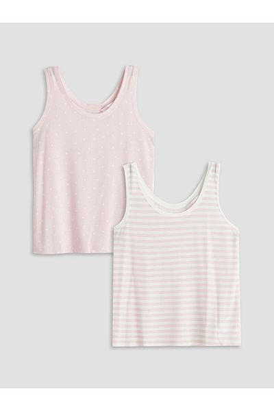 LC Waikiki Lcw Dream Pink Crew Neck Striped Women's Pajama Top 2-Piece