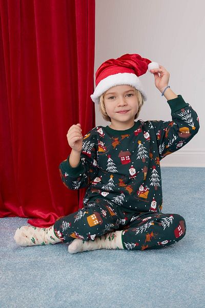 DeFacto Baby Boy Neujahr bedrucktes dünnes Sweatshirt Stoff 2 Stück Set D6730a524wn