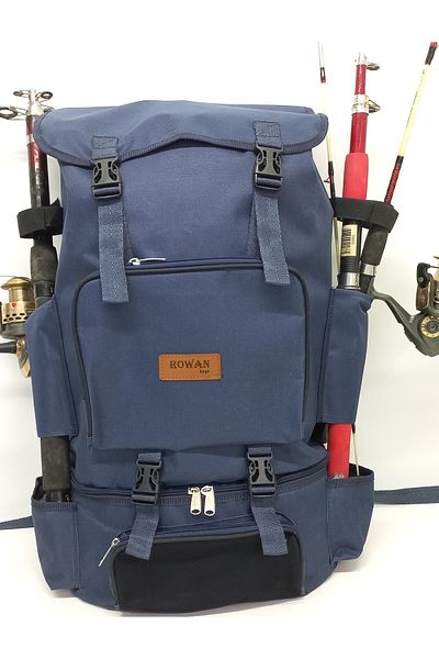 ROWAN ÇANTA Geantă de pescuit și camping Rowan cu compartiment inferior termic, albastru închis, cu fixare pentru undița, dimensiuni 62*41*22 cm