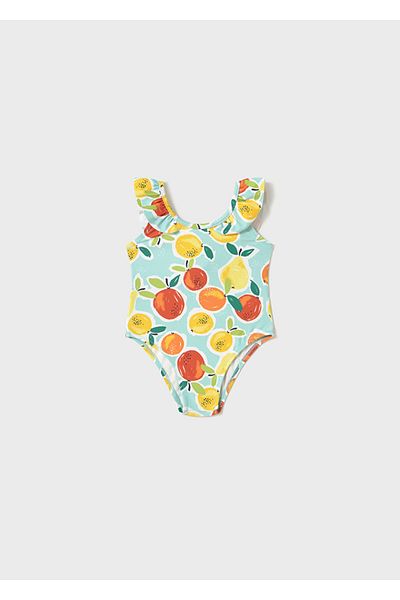 MAYORAL 01-04 Years Baby Girl Mayoral Sleeves Ruffle Swimsuit - Multicolor