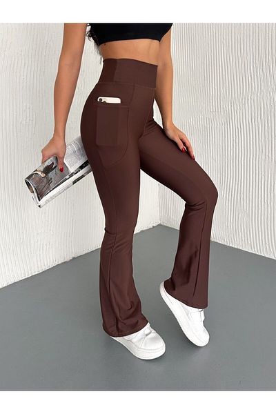 Gugus High Waist Recovery Women's Double Pocket Flared Leggings Bootcut/Push up