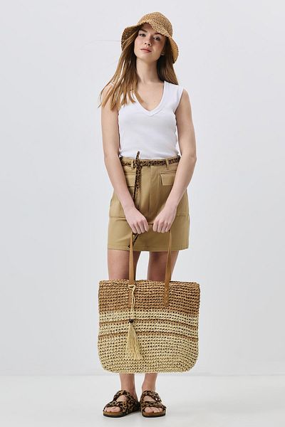 C&City Straw Shoulder Bag - Y9206 Mink Model