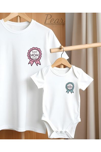 Pear Wear Best Mom & Baby Oversize T-Shirt Mother Baby Body Combination Set