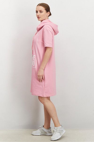 Love Moschino فستان نسائي بغطاء رأس ورباط، وردي