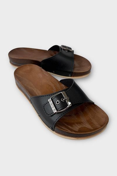 Liger Women's Stylish Orthopedic Slippers Single Band Black Summer Upper Slippers