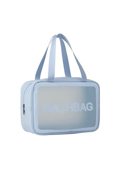 Optim Solution Travel Cosmetic Bag, Waterproof, Translucent Matte, 26 x 15 x 10 cm, Blue