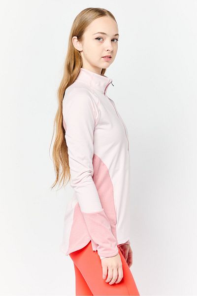 Under Armour سويت شيرت رياضي نسائي بأكمام طويلة للجري، وردي