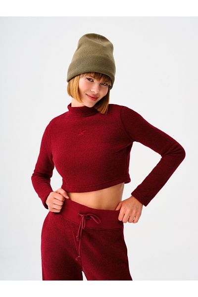 Loft بلوزة نسائية قصيرة بأكمام طويلة