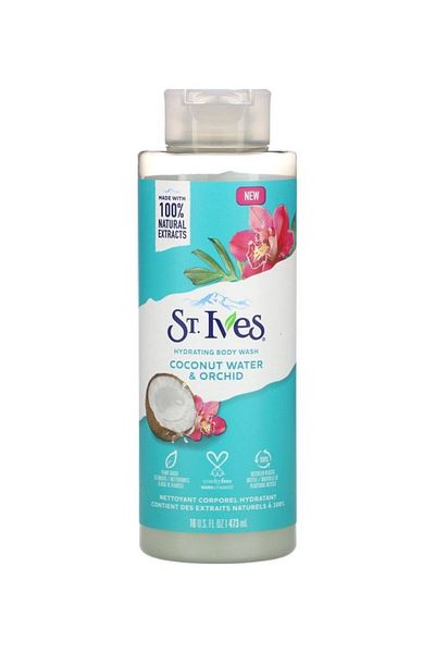 St. Ives غسول الجسم المرطب بماء جوز الهند والأوركيد 473 مل