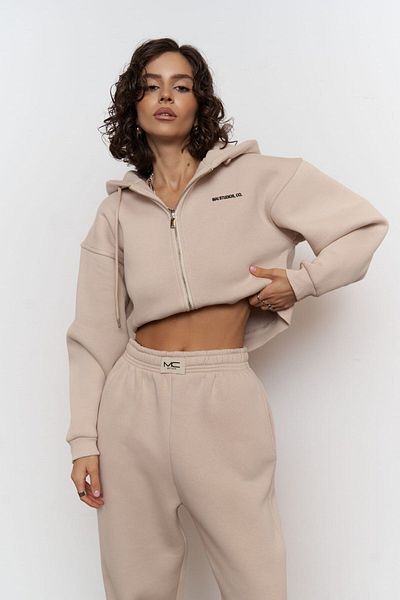 MAİ COLLECTİON Tepláková souprava Studios Crop Bone